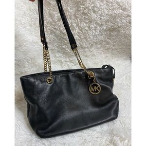 Michael Kors Fulton Black Pebbled leather satchel